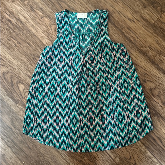 Everly Tops - Everly Teal and Pink Patterned Top
